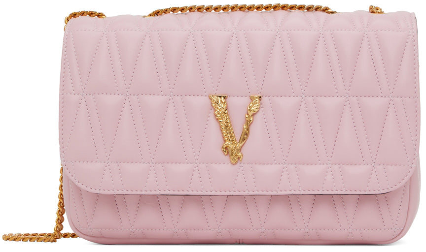 VERSACE PINK VIRTUS SHOULDER BAG